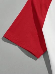 NEON BLANC 男士夏季休閒針織對比色拉蓋袖T恤