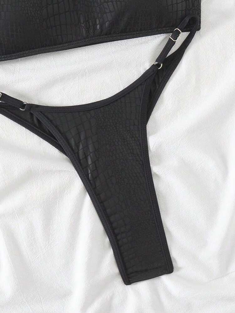 Women Solid Color Two-Piece Bikini Set For Vacation,Summer Beach