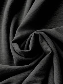 SHEIN LUNE 大尺碼女性拼接蕾絲圓領無袖夏季連衣裙 - 黑色 - 查看 3