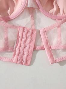 SHEIN Blomma Applikationer Nät Utan band BH:ar - Babyrosa - Visa 4