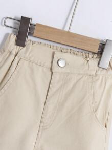 Jeans informales para niños jóvenes de estilo callejero con corte holgado, pierna recta, borde colorido contrastante y un diseño versátil de ropa de trabajo