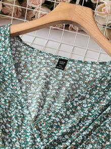 SHEIN LUNE Đầm Maxi họa tiết hoa nhỏ thường ngày mùa hè cỡ lớn cho nữ - Nhiều màu - Xem 4