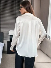 Firerie In hoa Nút phía trước Áo sơ mi - trắng - Xem 2