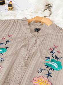 Breezaya Chemise d'été bohème sans manches grande taille avec bretelles, design de broderie florale pour blouse de voyage en vacances