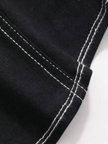 Dazy Designer Women's Summer Fashionable Cropped Camisole With Mesh Decorations - Black - View 8