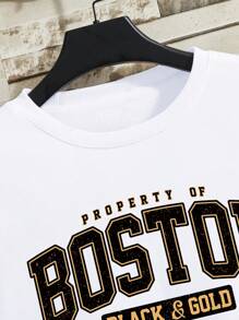 Manfinity Dauomo Men Letter Printed Round Neck Thermal Lined Casual Sweatshirt, Suitable For Autumn And Winter, Long Sleeve Top - White - View 10