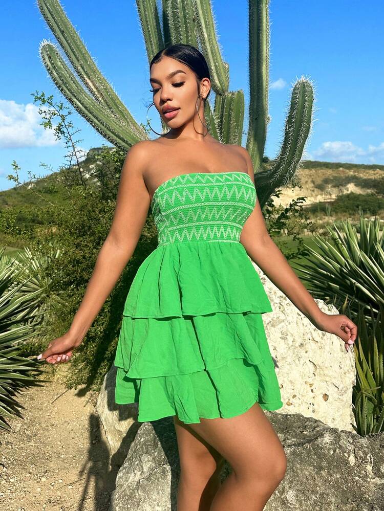 Green Dress Beach Women Dresses