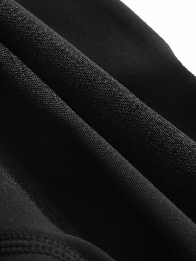 Solid Color Tight-Fitting Shorts With Flip Pocket, Versatile For Cycling Summer