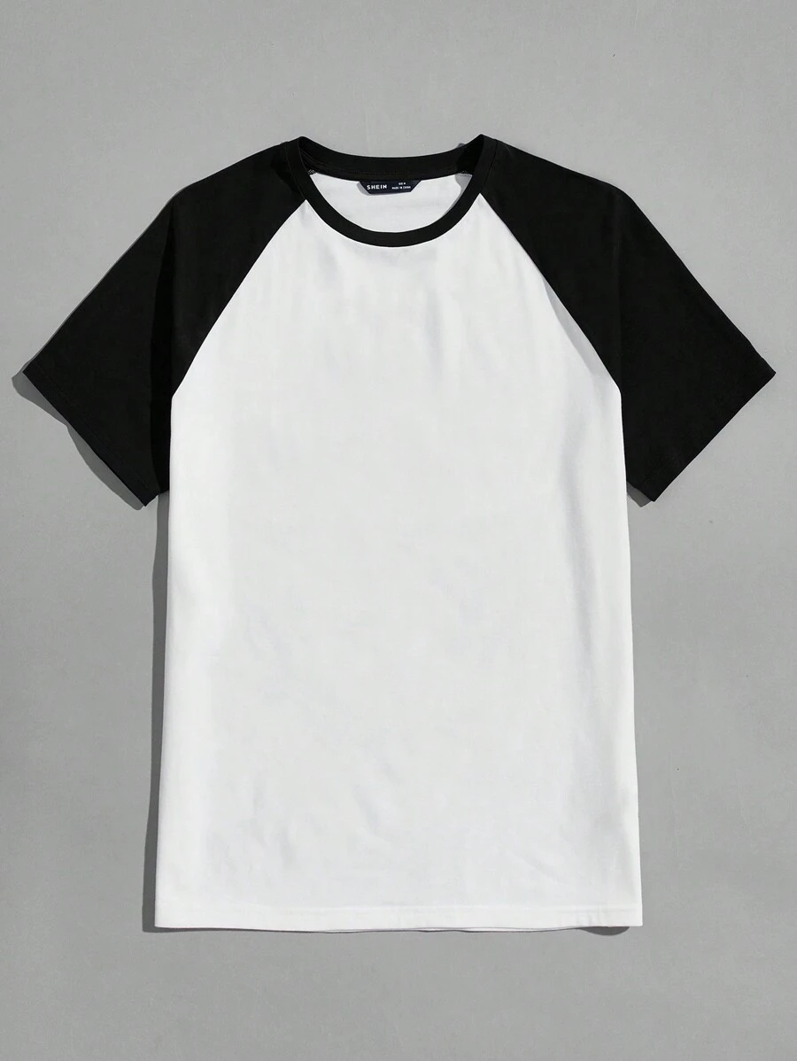 Manfinity VCAY Maglietta estiva casual da uomo con manica raglan a maglia a girocollo e maniche corte