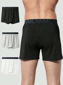 Boxers de letra para hombres con jacquard de empalme (conjunto de 3) - Multicolor - Ver 2