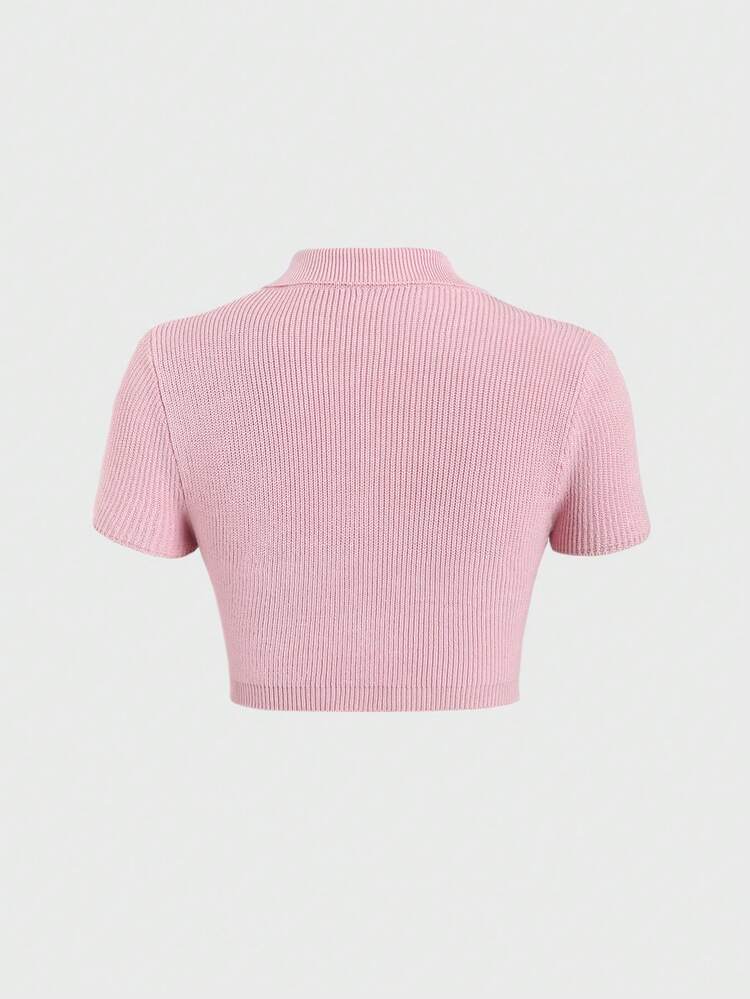 Women Short Simple Knitted Top