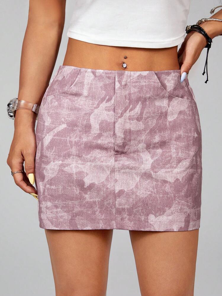 Women Street Style Camouflage Slim Fit Y2K Mini Skirt