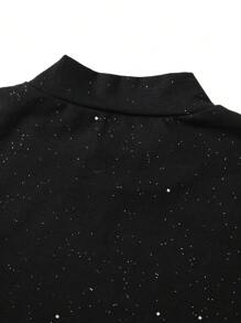 Camiseta sin mangas de unicolor para hombre con media cuello de tortuga - Negro - Ver 8