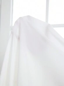SHEIN Privé 大尺碼女性簡約A字珍珠牽領迷你裙，適合約會 - 白色 - 查看 7