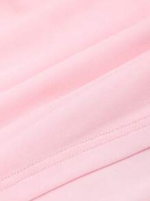 Sweetra Top plisado asimétrico con cuello para mujer del unicolor de verano - Rosa - Ver 5