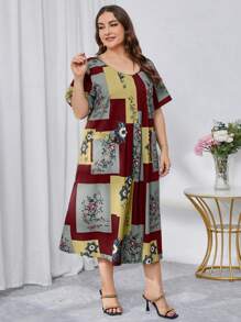 EMERY ROSE Váy ngắn tay màu khối thời trang cỡ lớn dành cho nữ - Nhiều màu - Xem 5