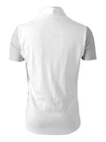 SHEIN Manfinity Homme Chaqueta de manga corta de unicolor para hombres para uso diario en verano y otoño - Blanco - Ver 2