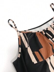 Váy suông họa tiết hình học ngẫu nhiên thanh lịch dành cho phụ nữ ngoại cỡ - Nhiều màu - Xem 3