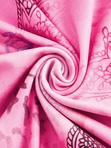 Slaydiva 女士优雅性感/度假/约会扎染印花露背吊带长裙 - 粉色 - 查看 3