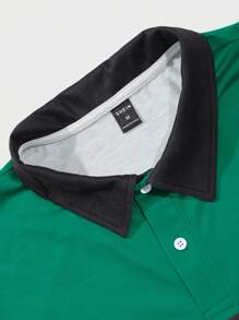 Manfinity Homme 男士顏色積木條紋polo衫