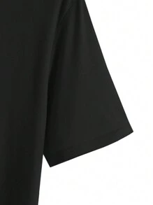 Manfinity Homme Men Casual Daily Wear Spring/Summer Short Sleeve T-Shirt And Shorts Set With Bear Print - Black - View 4