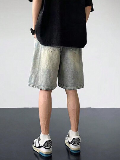 Street Life Shorts en jean brodés pour hommes d"été