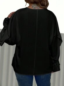 Calvaya Camisa De Talla Grande - Negro - Ver 2