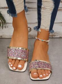 Shoes Silver Sandals Women Flat Sandals Slippers Women Sandals - White - View 4