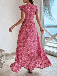 RueChic Robe longue à volants et à imprimé floral Ditsy