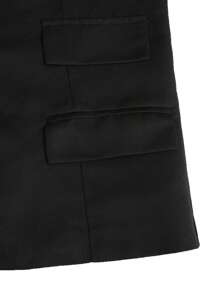 Manfinity Mode Nam Màu sắc tương phản Khâu Đúng mốt Trang phục làm việc Bộ đồ Áo vest Với Cạnh cuộn - màu đen - Xem 3