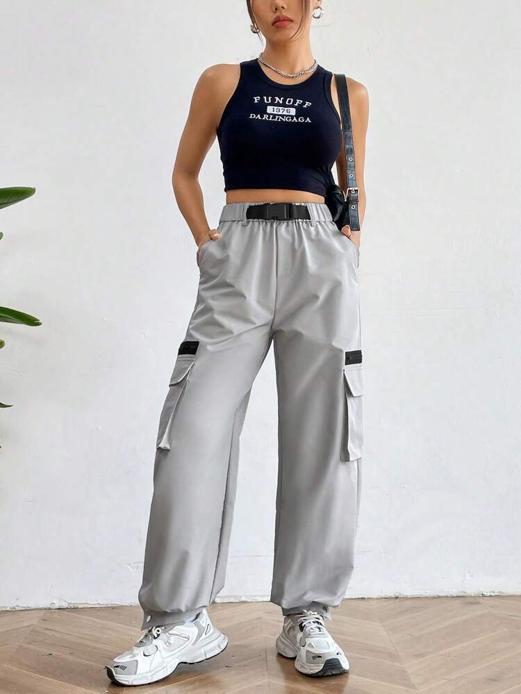 Ladies' Leisure Cargo Pants With Large Pockets Fall Cloth For Women