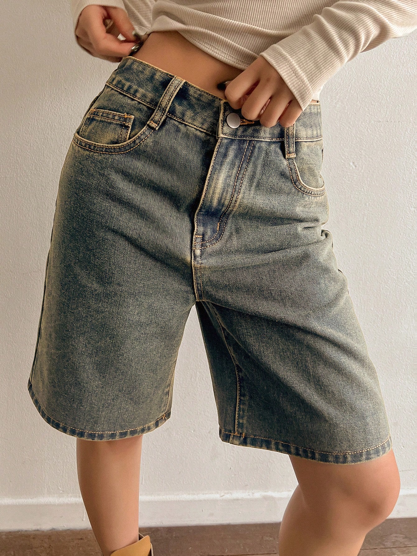 Bermuda denim shorts