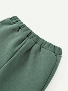Cozy Pixies Baby Boy 2pcs Solid Elastic Waist Sweatpants - Green - View 8