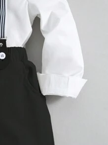 Souflis Souflis 小男孩长袖衬衫领结吊带裤绅士两件套