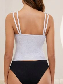 Frauen Sommer Einfarbig Geraffte Doppelschulterriemen Basic Camisole