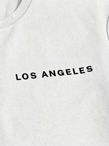 Manfinity VCAY 男士卡通字母印花短袖T恤和短裤两件套 - 藍色 - 查看 3