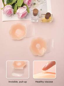 Plus Size Silicone Breast Petals For Wedding Dress Anti-Slip Push Up Sticky Nipple Cover With Floral Shape