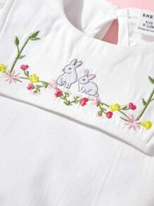 New Embroidery Crinkled Skirt Set, Elegant - Pink - View 3