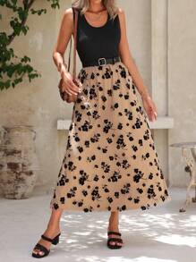 SHEIN Clasi Black Mesh Spliced Sleeveless Dress For Summer - Multicolor - View 4