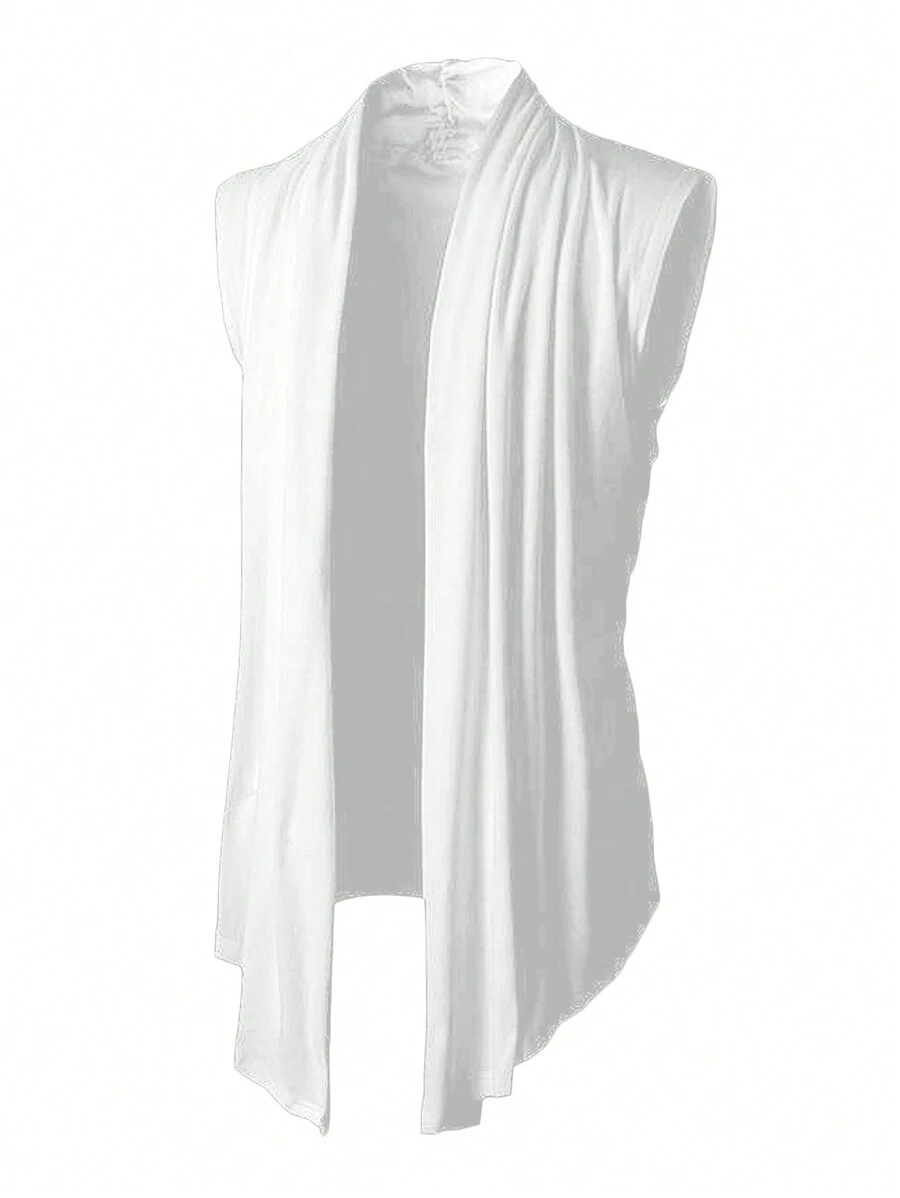 SHEIN Manfinity Homme Chaqueta de manga corta de unicolor para hombres para uso diario en verano y otoño - Blanco - Ver 1