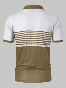 Manfinity Homme Men Summer Daily Striped Polo Shirt With Color Block