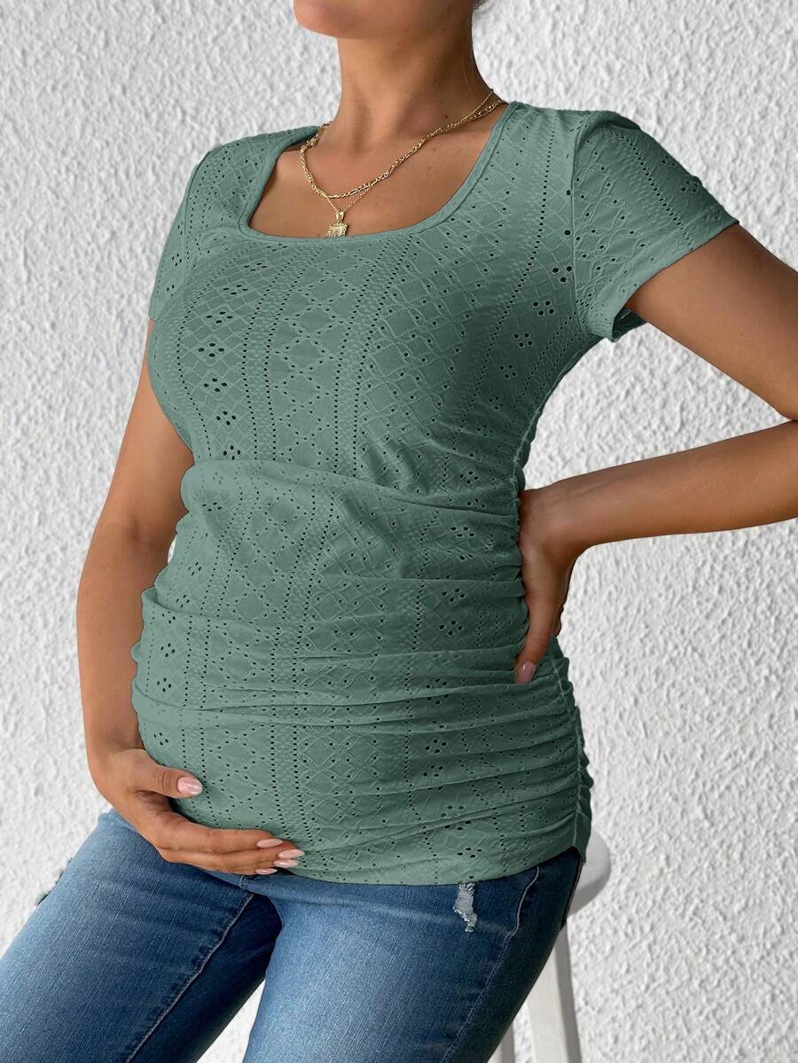 SHEIN Maternity Fashion Solid Color Short Sleeve TShirt for Sale