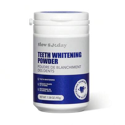 Polvere sbiancante per denti, menta, sbarazzarsi di macchie di fumo, macchie di caffè, macchie di tè, mantenere la bocca pulita e bianca, buona scelta per matrimoni, vacanze, spiaggia, elementi essenziali per i viaggi, adatto per l'igiene orale estiva