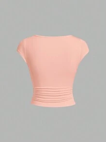 Shein Essnce Summer Leopard Print 2pcs Women's T-Shirt Set