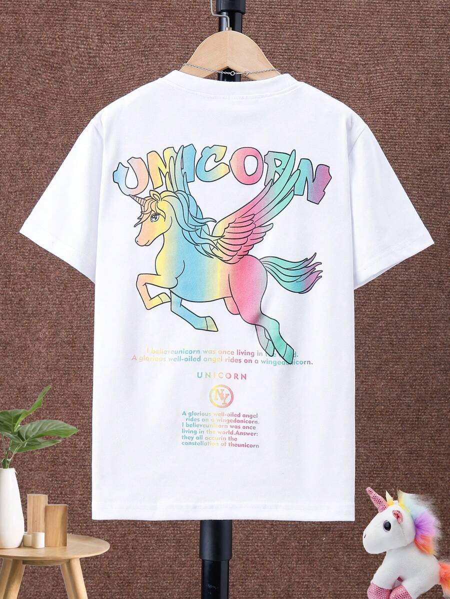 SHEIN Áo thun ngắn tay dành cho bé trai Tween với thiết kế đổi màu và nhạy cảm với nhiệt độ - trắng - Xem 1