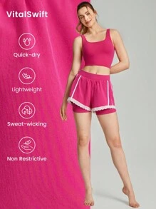 GLOWMODE Double Time 二合一口袋短裤 低冲击 日常 情人节 爱情 - 熱帶粉紅色 - 查看 4