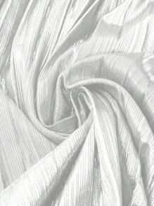 Calvaya 大尺碼女用金屬色百褶裙 - 銀色 - 查看 4