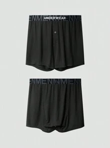 Boxers de letra para hombres con jacquard de empalme (conjunto de 3) - Multicolor - Ver 4