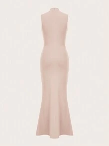 SHEIN Privé 女性純色簡約無袖裙 - 淺粉色 - 查看 2