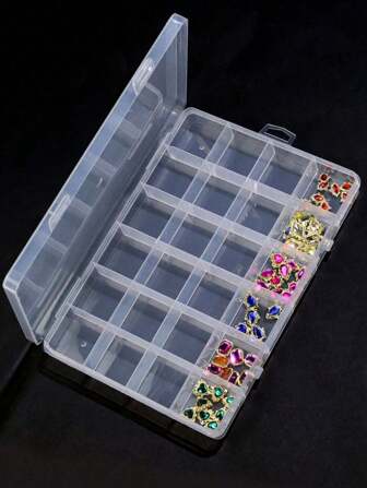 1/2/4/6 Pcs 3/10/15/24/42 Grids Nail Art Jewelry Storage Box Abs Independent Storage Tube For Nail Art Tools Small Travel Organizer Container Adjustable Removable Divider For Beads Craft Jewelry Earring Screws Nail Rhinestones Accessories